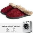 thumbnail image 6 of RockDove Women's Soft Yarn Cable Knitted Slippers Memory Foam Anti-Skid Sole House Shoes w/Faux Fur Collar, Indoor & Outdoor, 6 of 6