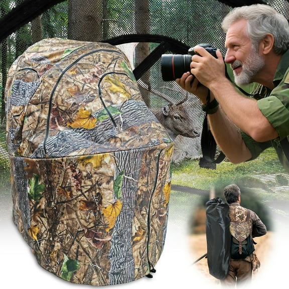 Hunting Blinds, Hunting Lightweight Portable Ultra-Compact Easy-Setup 1-Person Deluxe Tent Chair Ground Blind