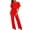 Red, variant on Women's Short Sleeve Jumpsuits and Rompers Casual Wide Leg Tie Waist One Piece Summer Overalls Outfit