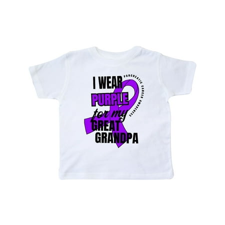 

Inktastic I Wear Purple For My Great Grandpa Pancreatic Cancer Awareness Gift Toddler Boy or Toddler Girl T-Shirt
