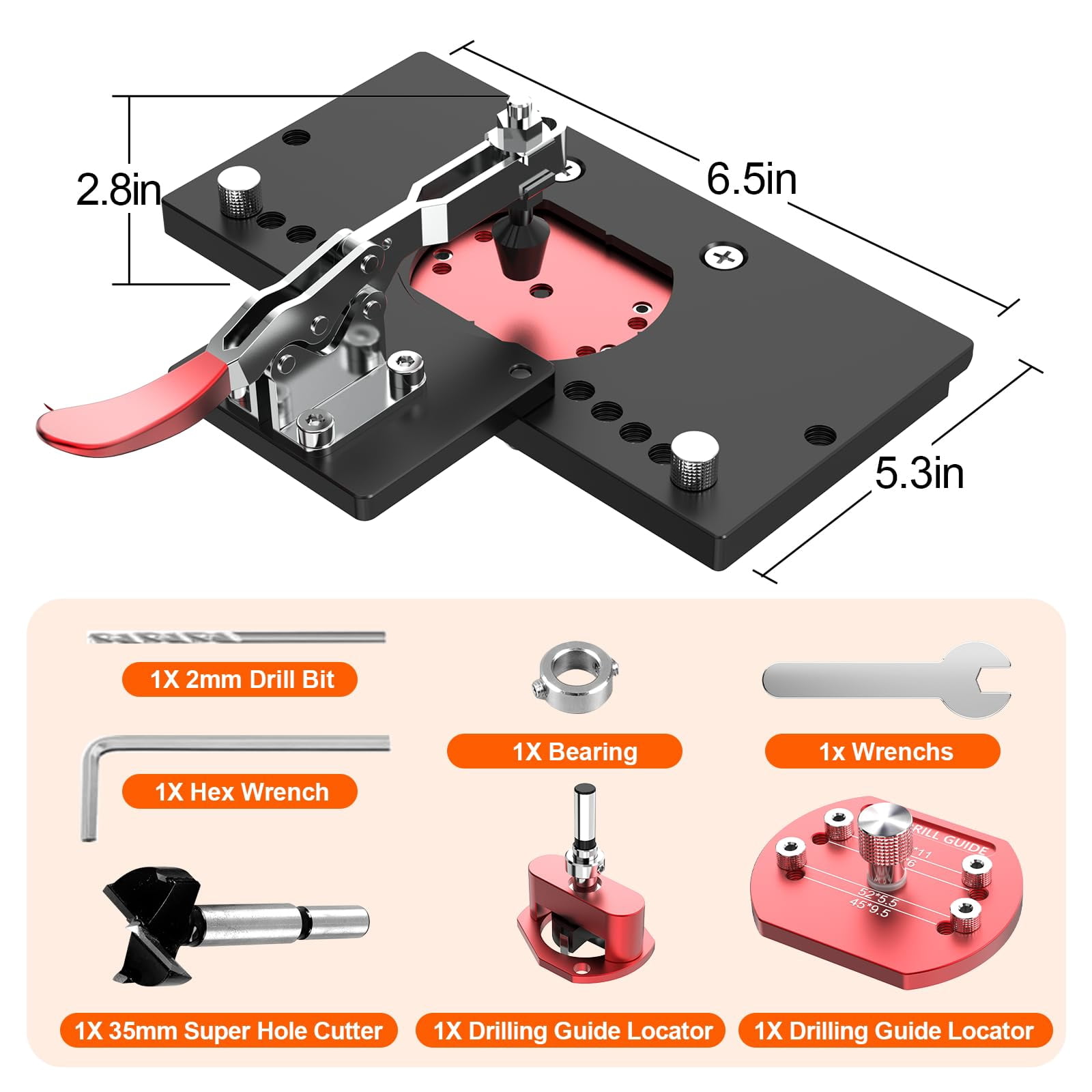 Concealed Hinge Jig With Quick Clamp And Dust Vacuum Adapter 35mm Cabinet Door Hinges Hole Drilling Hardware Jigs For Woodworking Mounting Tool