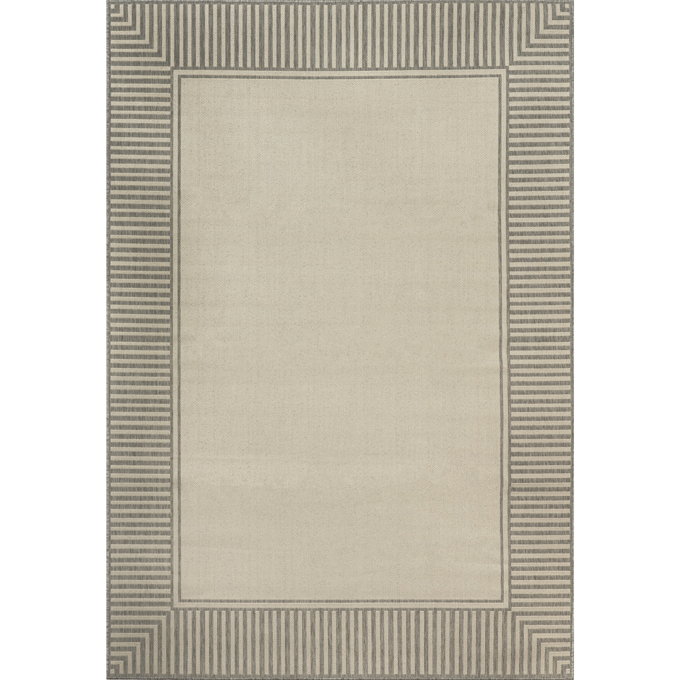 nuLOOM Asha Simple Striped Indoor/Outdoor Area Rug, 2' x 8', Runner, Asha Light Grey
