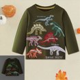 thumbnail image 2 of HCNTES Toddler Boy Shirts Boys Long Sleeve Crew Neck T-Shirt with Dinosaur Print | Soft Cotton, 2 of 9