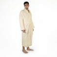 thumbnail image 2 of Men's Plush and Absorbent Turkish Cotton Bathrobe by Blue Nile Mills - Small/Medium, Cream, 2 of 7