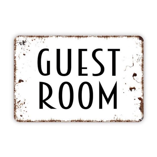 (Metal de aluminio) Letrero de metal para habitación de invitados, estilo rústico, contemporáneo, moderno, para pared, tamaño: 8 x 12 pulgadas