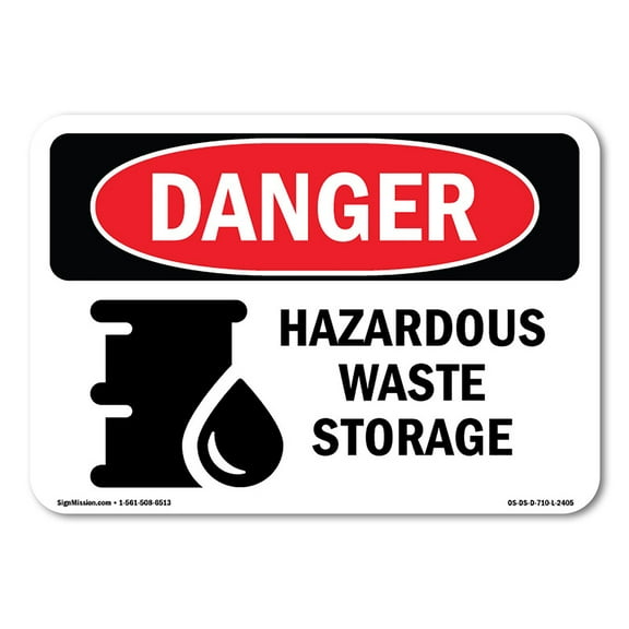 OSHA Danger Sign - Hazardous Waste Storage |  Aluminum Sign | Protect Your Business, Construction Site, Warehouse & Shop Area |  Made in The USA