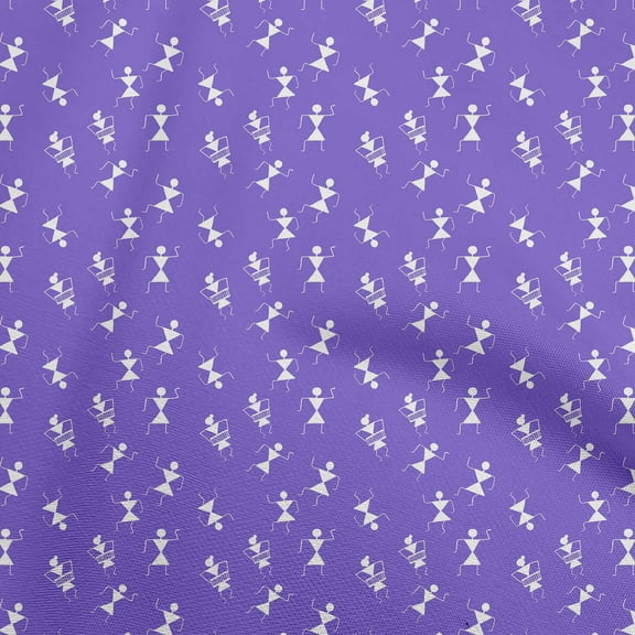 oneOone Polyester Spandex Purple Fabric Asian Floral Block Quilting Supplies Print Sewing Fabric By The Yard 56 Inch Wide