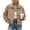 Khaki, variant on MLCDZ Womens Corduroy Jacket Cropped Fall Long Sleeve Button Down Turn collared Coat Casual Lightweight Solid Color Bomber Outerwear with Pockets