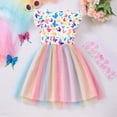 thumbnail image 2 of Bellafa Toddler Tutu Dress Little Girls Ruffle Tulle Dresses Summer Party Princess Butterfly Sundress for 2-7Y, 2 of 7