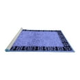 thumbnail image 2 of Ahgly Company Machine Washable Indoor Square Oriental Blue Industrial Area Rugs, 4' Square, 2 of 4