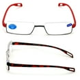 thumbnail image 3 of 2 Pairs Featherweight Slim Half Rim Memory Flex Reading Glasses With Anti-Blue Ray Coating +2.50, 3 of 4