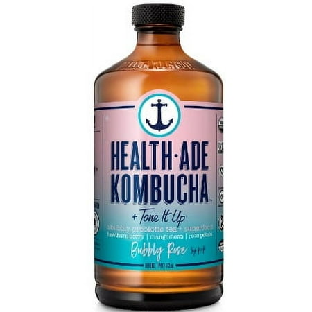 Health Ade Bubbly Rose Kombucha, 16 Ounce -- 12 per case.