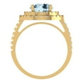 thumbnail image 4 of 2.6 ctw with Simulated Diamond Halo Accents Anniversary Ring for Women | Round Cut Natural Aquamarine | Hyperallergenic Solid 18K Yellow Gold, 4 of 5