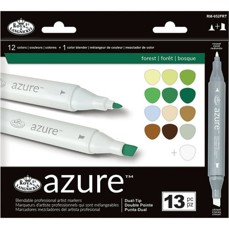 UPC: 0090672369192 | Royal & Langnickel – Azure Dual Tip Alcohol Marker Set 13pc – Forest