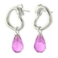 thumbnail image 2 of Galaxy Gold 14K White Gold Natural Pink Topaz Dangle Earrings - November Birthstone - Warmth & Prosperity - Fine Jewelry for Women, 2 of 3