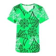 thumbnail image 4 of Dvkptbk Blouse Médicale pour Femmes Halloween Imprimé Citrouille Araignée avec Poches Mode Décontractée Col en V Manches Courtes, 4 of 5