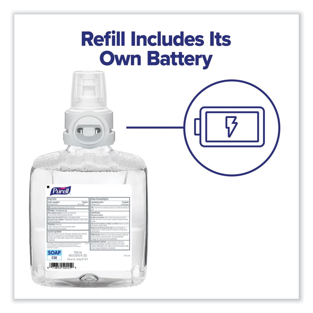 PURELL 7869-02 1200 ml Refill Bottle Fragrance-Free For CS-8 Dispenser Waterless Surgical Scrub Gel Hand Sanitizer (2/Carton)