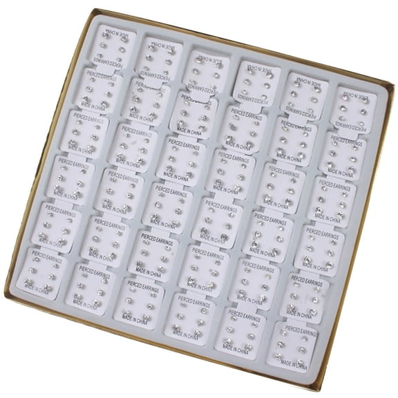 108 Pairs Studs Earrings Fashionable Ear Jewelry Fashion Ear Studs Crystal Texture Suitable for Various Occasion