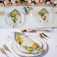 thumbnail image 3 of Summer Lemons Cloth Napkins, Vintage Yellow Fruit Flower Blue Ethnic Plaid Washable and Reusable Dinner Napkins Set of 8, Table Napkin for Kitchen Party Birthday Wedding Hotel Housewarming 20"x20", 3 of 9