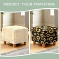 thumbnail image 6 of Jiueut Sunflower Butterfly Pattern Ottoman Slipcover, Removable Square Slipcover with Elastic Bottom for Footrest Sofa Folding Foot Stool Protection Universal Fit, 6 of 7