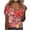 ☃051-Red, variant on Xuyuer Short Sleeve Floral Tops for Women Summer Flower Printed V Neck Tshirts Button Down Tops Dressy Casual Business Dressy Work Blouses Hawaiian Floral Print Casual Blouse Tops