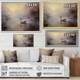 thumbnail image 4 of Designart "Mist-Enshrouded Swan II" Animals Swans Floater Framed Wall Art Living Room, 4 of 5
