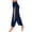 Blue, variant on Womens Long Side Slit Loose Harem Yoga Pants Casual Solid Hollow Elastic Waist Workout Sports Wide Leg Pants Trousers Elegant Flare Leg Long Pants