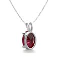 thumbnail image 5 of SuperJeweler 1 Carat Oval Shape Garnet Necklace In Sterling Silver, 18 Inches For Women, 5 of 5