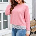 thumbnail image 5 of Sheghy Summer Tops for Women 2026 Cold Weather Everyday Crewneck Baggy Fit Solid Color Knitted Long Sleeve Sweater Top Pink L, 5 of 9