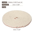 thumbnail image 2 of 6mm Flat Wide 2 Meter/6.5Ft Long Cotton Oil Lamp Wick with Red Stitch, 2 Roll, 2 of 5