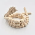 thumbnail image 4 of Promotion Clearance Religious Wood Bead Garland with Tassels Natural Wood Beads Decor Farmhouse Rustic Beads Holiday Home Decorations, 4 of 6