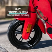 GOTRAX Apex Folding Electric Scooter, 350W Motor, 8.5 Tires, 15.5Mph, Disc Brakes, Black-White