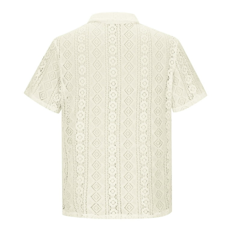 トップス SHEER FLOWER SHORT SLEEVE SHIRTS Amazon.com: WDIRARA Men's Floral Sheer Mesh See Through