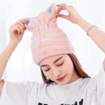 thumbnail image 5 of Riguas Fade Resistant No Shedding Elastic Coral Fleece Hair Drying Cap Cute Cat Pattern Microfiber Hair-drying Towel Bath Cap, 5 of 8
