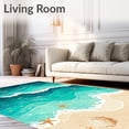 thumbnail image 2 of ODIKA 2'x3' Machine Washable Non-Slip Area Rug, Ocean Wave Bliss Circle with Starfish and Seashells High Traffic Rug, Blue, 87371, 2 of 7