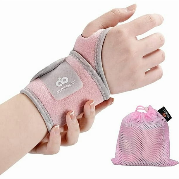 wonima11 INDEEMAX 2 Pack Copper Wrist Brace Support for Carpal Tunnel, Pain Relief, Arthritis, Tendonitis, Adjustable Wrist Braces Compression Wraps Both Hands, Fit for Men and Women, Pink
