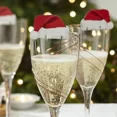 thumbnail image 2 of 10 piezas de tarjeta de taza de Navidad, gorro de Papá Noel, decoración de copas de vino, adornos de Navidad, regalo de Año Nuevo, decoraciones navideñas para el hogar, 2 of 5