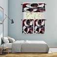 thumbnail image 6 of Red Black Twist Art Kitchen Curtains Valances and Tiers Set of 3 Classic Match Tier Curtains and Valance with Rod Pocket for Small Windows, 27.5"x36", 6 of 9