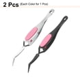 thumbnail image 3 of Uxcell 2 Pcs Craft Tweezers Crossing Locking Curved Stainless Steel Tweezers for DIY Pink/Silver/Black, 3 of 6