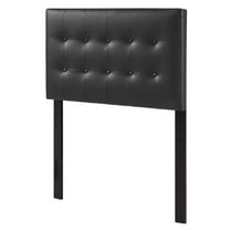 Tufted Headboard, Twin Size, Black, Faux Vinyl Leather, Bedroom, Modern Contemporary HB34982