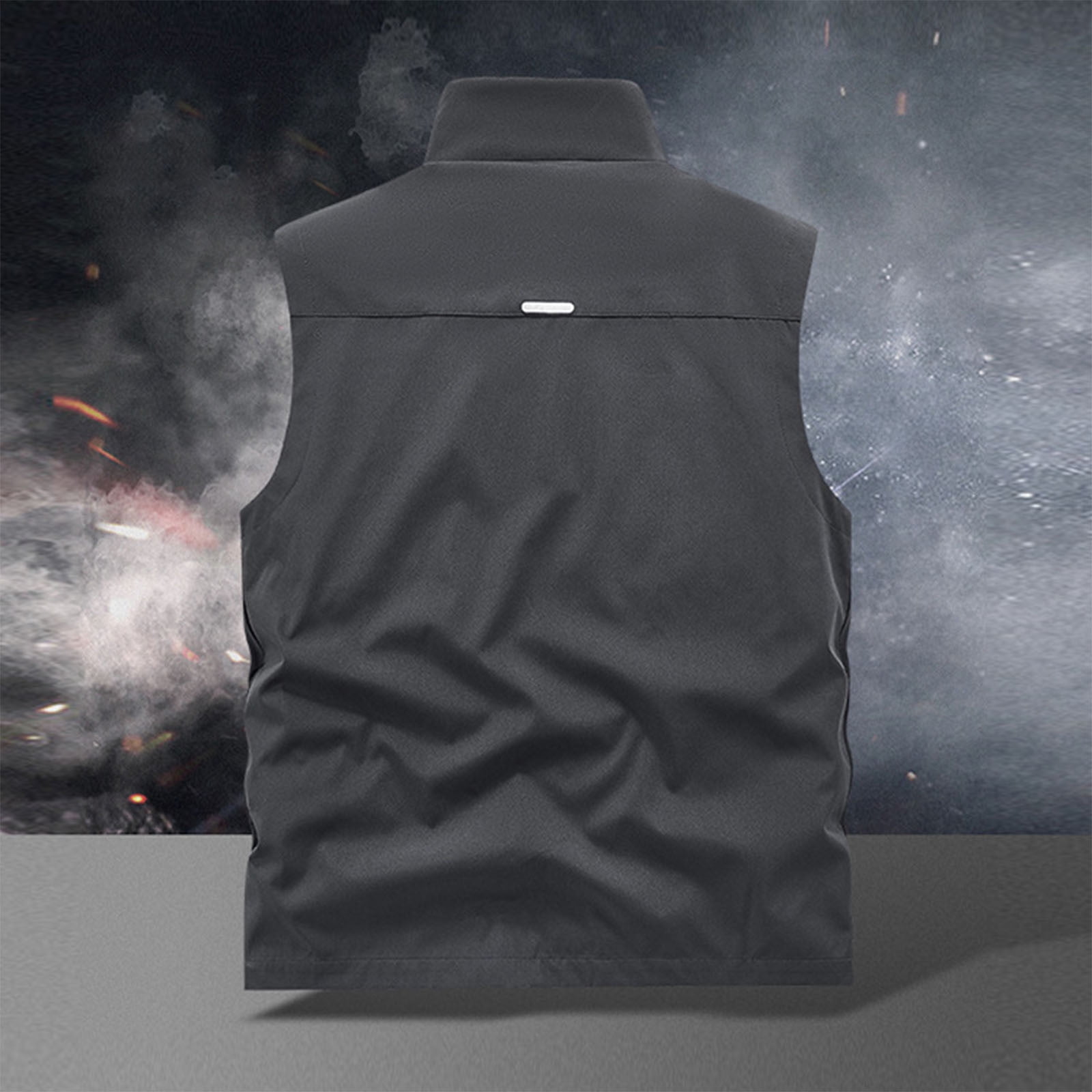 Arnsht Men's Summer Plus Size Lightweight Golf Vest Outerwear with Pockets Softshell Sleeveless Vest for Running Hiking Sports Gray XXL