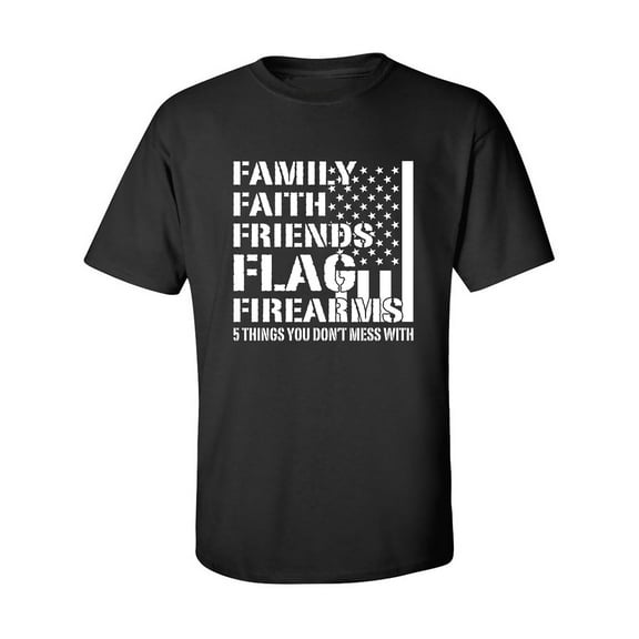 FAMILY FAITH FRIENDS FLAG Adult Short Sleeve T-shirt