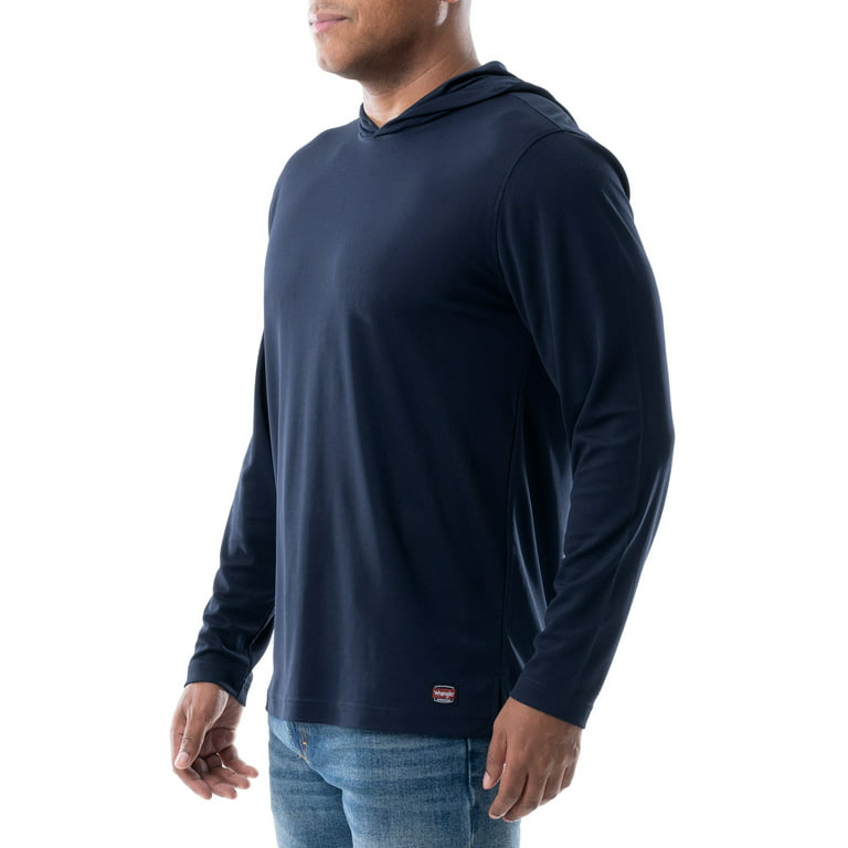 Wrangler Workwear Men's Long Sleeve UPF 40 Sun Shirt with Hoodie