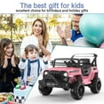 thumbnail image 4 of KALNUR 12V Ride on Toy Truck with Parent Remote Control, Kids Electric Car with Music and LED Lights,Pink, 4 of 9