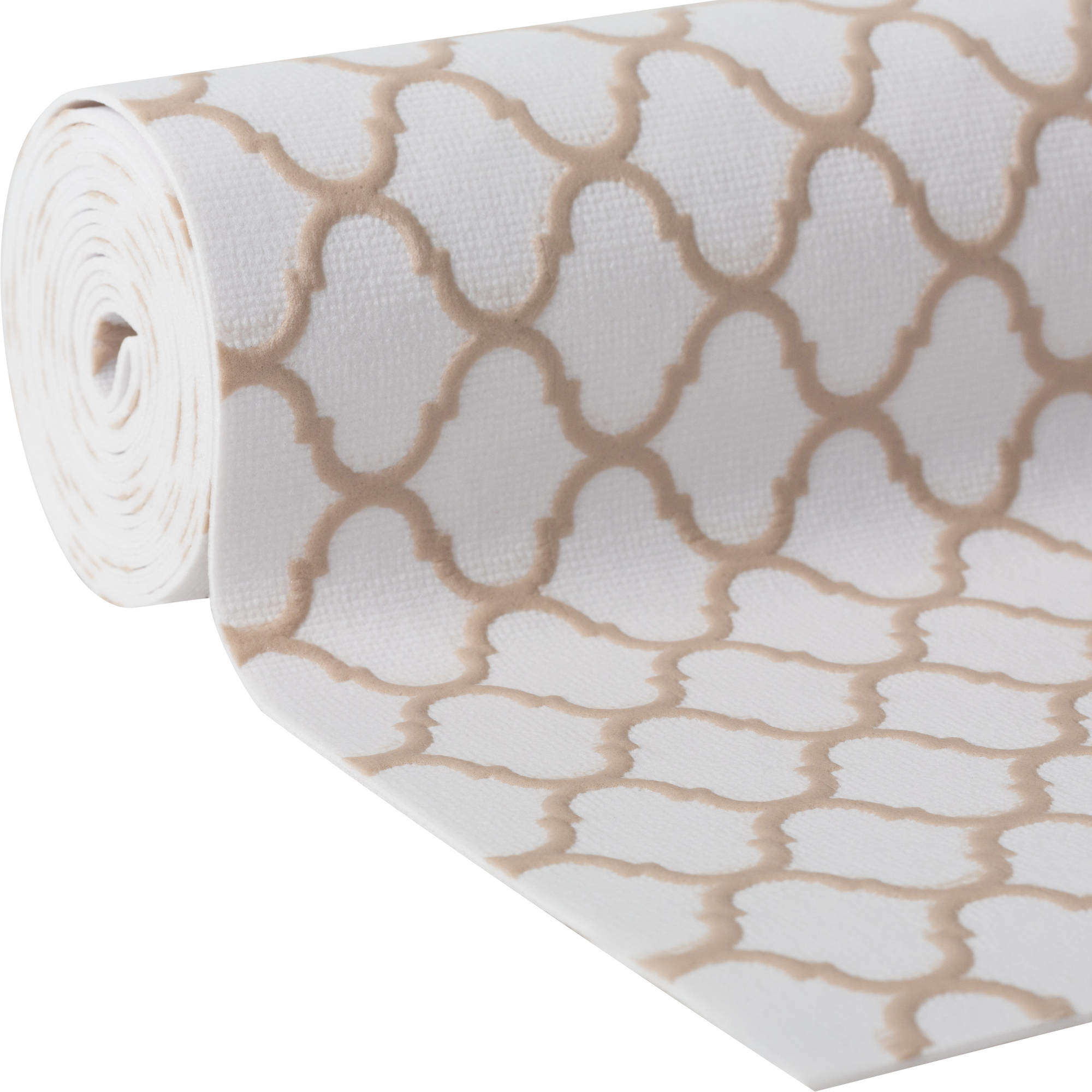 EasyLiner Solid Grip 12 In. x 7 Ft. Shelf Liner, Taupe Quatrefoil