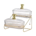 thumbnail image 1 of Dried Fruit Dish Transparent Appetizer Tray Food Storage Tray Nordic Stylish for 2 Tier, 1 of 8