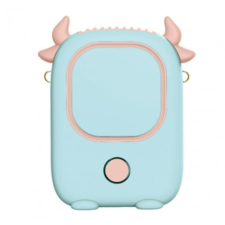 

Mini Hanging Portable Mini Circulatory Fan Free Handheld Fan Wearable Personal Fan for Indoor Outdoor Blue
