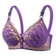 thumbnail image 1 of LOVZFMLL Soutiens-Gorge pour Femmes Broderie Dames Réglable Dentelle Rassemblement Sans Armatures Seins Confortables Lingerie Aguichant Violet TG, 1 of 6