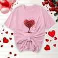 thumbnail image 2 of BiZtdJrK Cute Love Heart Shirts for Women Valentines Day Fashion Holiday Tee Shirt Valentine Casual Summer Tees Pink XXL, 2 of 6