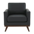 thumbnail image 6 of Leisuremod Chester Modern Faux Leather Armchair With Birchwood Base Contemporary Living Room Accent Armchair (Black), 6 of 7